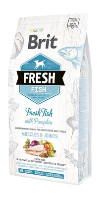 Сухий корм Brit Fresh для дорослих собак великих порід, для м'язів та суглобів, з рибою та гарбузом, 2,5 кг 170994 /0786 фото