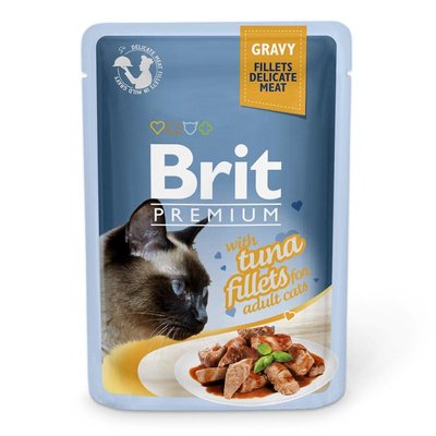 Вологий корм Brit Premium Cat Pouch для котів, філе тунця в соусі, 85 г 111252/548 фото