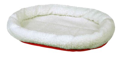 Лежак двосторонній Trixie Cuddly Bed для собак, хутро, 47х38 см (білий/червоний) 28631 фото
