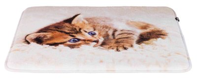 Лежак Trixie Tilly для котів, плюшевий, з кішкою, 50х40 см (бежевий) 37127 фото