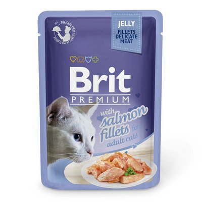 Корм Brit Premium консервований для котів Бріт Преміум з філе лосося в желе 85г 111242/487 фото