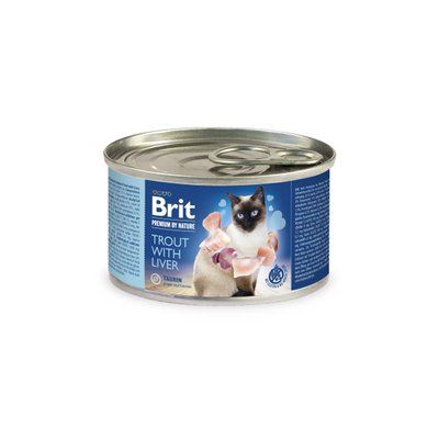 Вологий корм Brit Premium by Nature для котів, з фореллю та печінкою, 200 г 100616/5032 фото