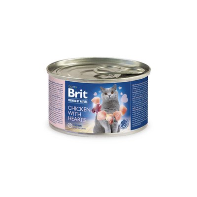 Вологий корм Brit Premium by Nature для котів, з куркою та серцем, 200 г 100615/5025 фото