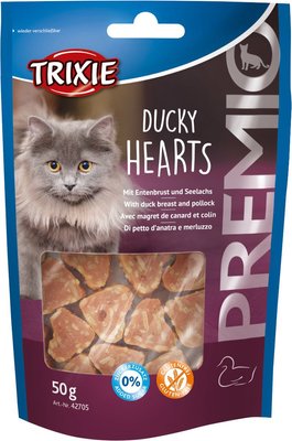 Ласощі Trixie Premio Hearts для котів, качка/минтай, 50 г 42705 фото