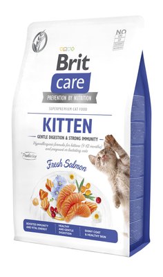 Сухий корм Brit Care Cat by Nutrition Kitten Gentle Digestion Strong Immunity для кошенят, з лососем, 2 кг 172542 фото