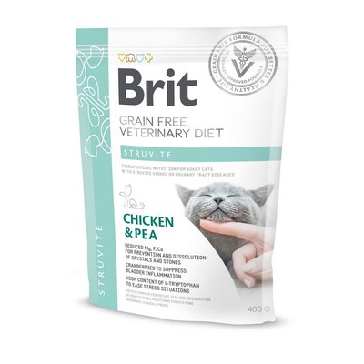 Brit VetDiets Cat Struvite при сечокам. хворобі котів, 400г 170955/528288 фото